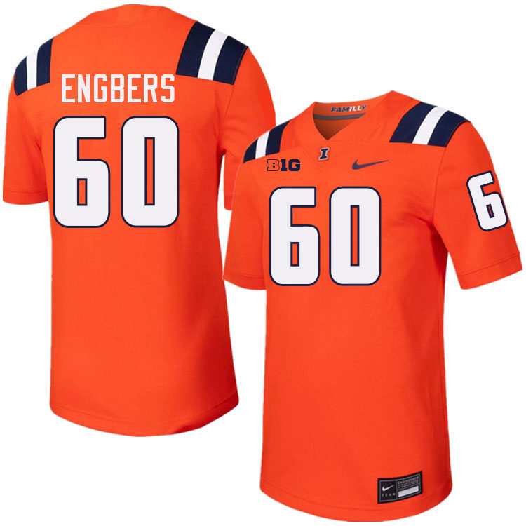 Men #60 Joep Engbers Illinois Fighting Illini College Football Jerseys Stitched-Orange